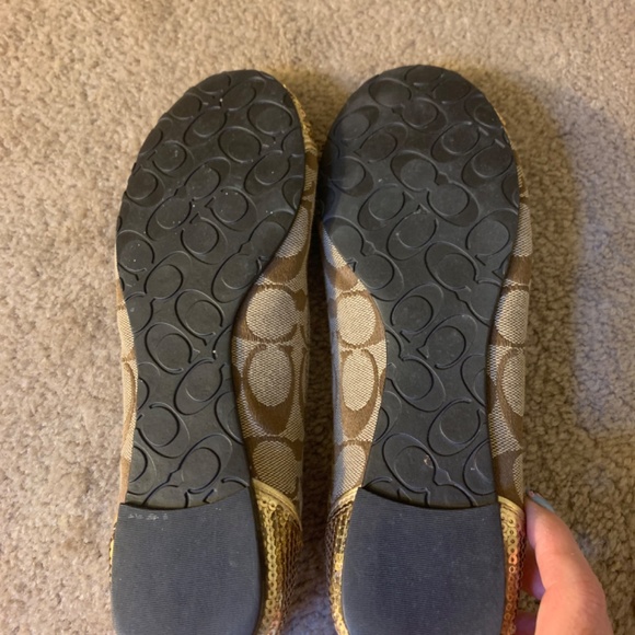 Gold and Tan Colored Coach ballet Shoes size 7 - Picture 5 of 5